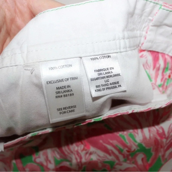 Lilly Pulitzer 5" Buttercup Mid Rise Scalloped Shorts in Pink Colony Flamingo 4 - Picture 10 of 14